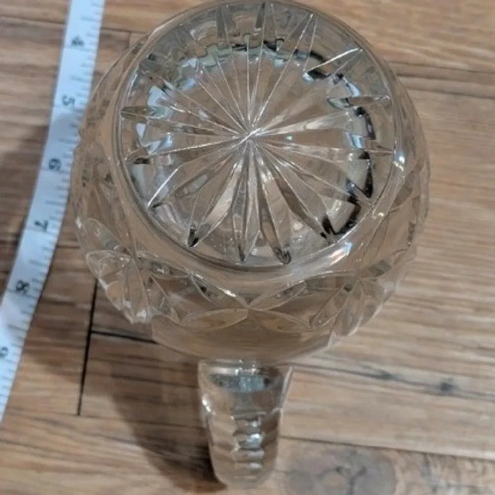 Vintage Monica Pinwheel Crystal Pitcher Cut Glass Starburst Water Carafe‎ 8in